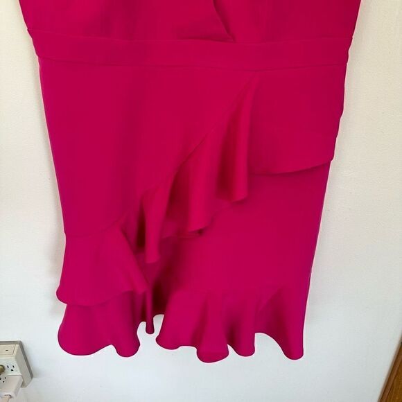 City Chic Women’s Flutter Flounce Sleeve Faux Wrap Ruffle Detail - Picture 7 of 13